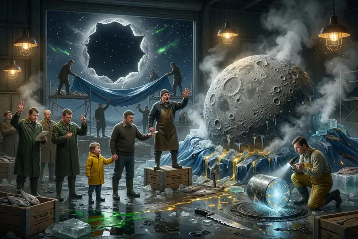 The moon at the fish market