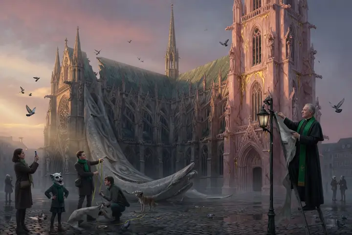 The cathedral sheds its skin