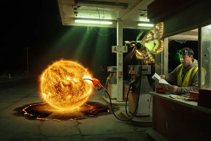 The sun stops for gas