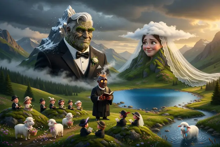 The wedding of two mountains