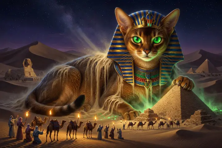 The sphinx cat of the desert