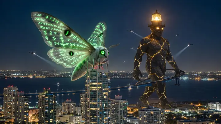 Kaiju night over San Diego