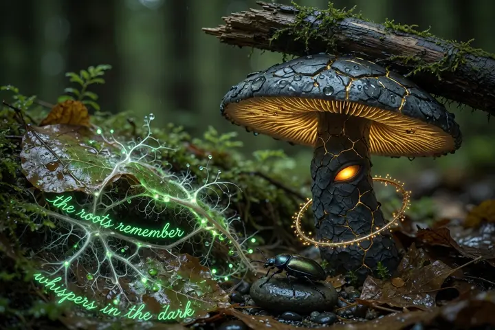 The forest floor after rain