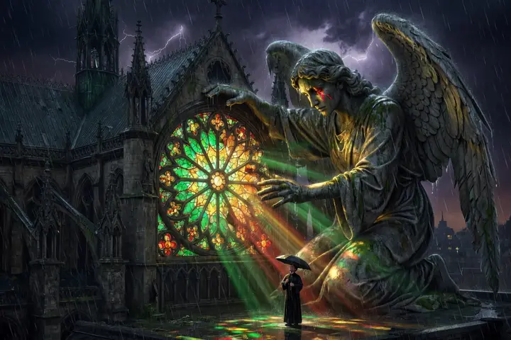 The angel repairing the cathedral