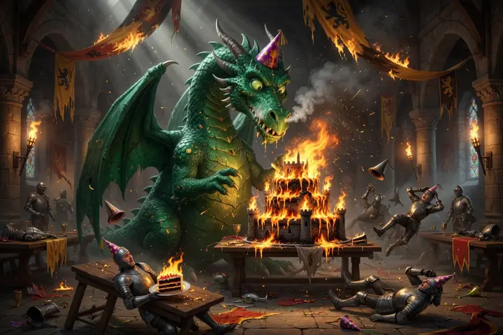 The dragon's birthday cake