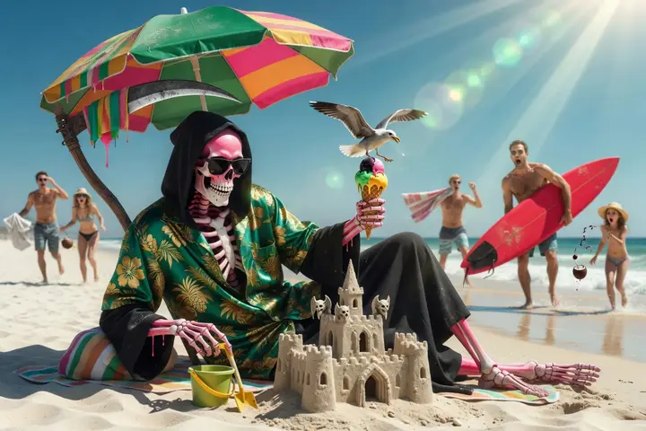 The Grim Reaper on vacation