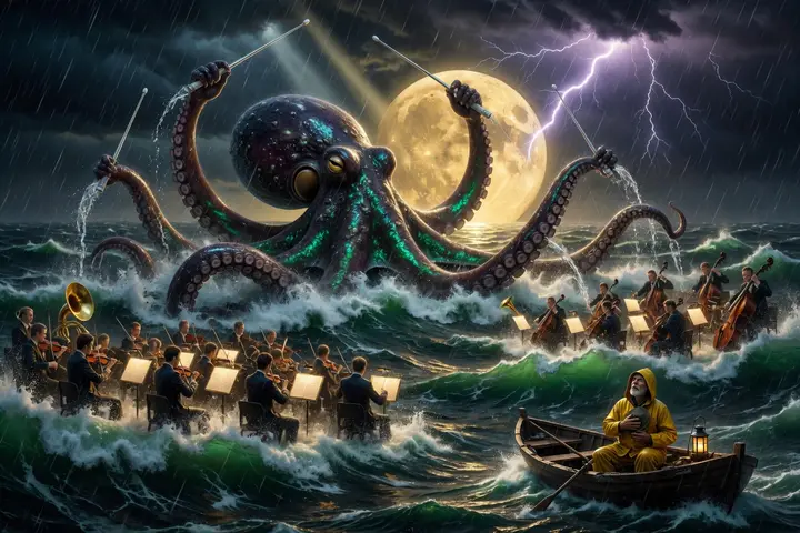 The octopus who conducts the tide
