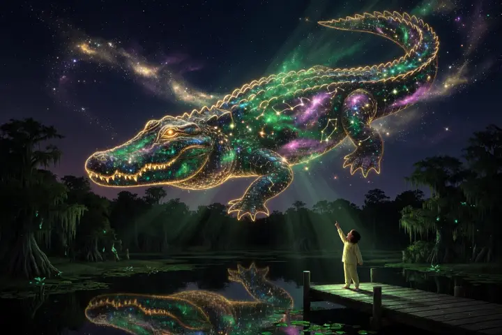 The alligator made of starlight