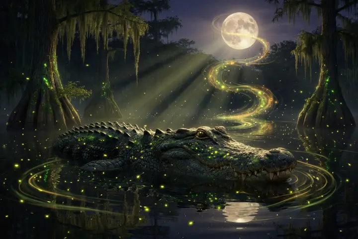 The alligator and the fireflies
