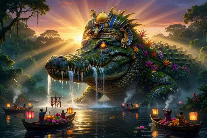 The ancient alligator god of the river