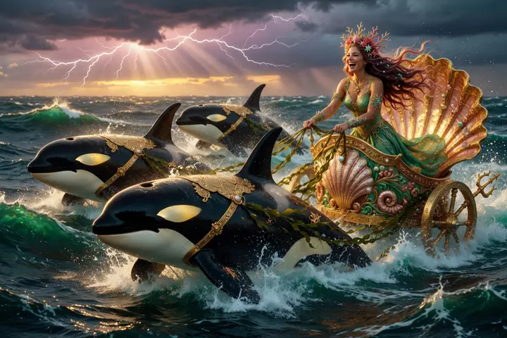 The orcas who pull the sea chariot