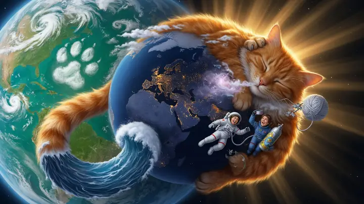 The cat that sleeps on the Earth
