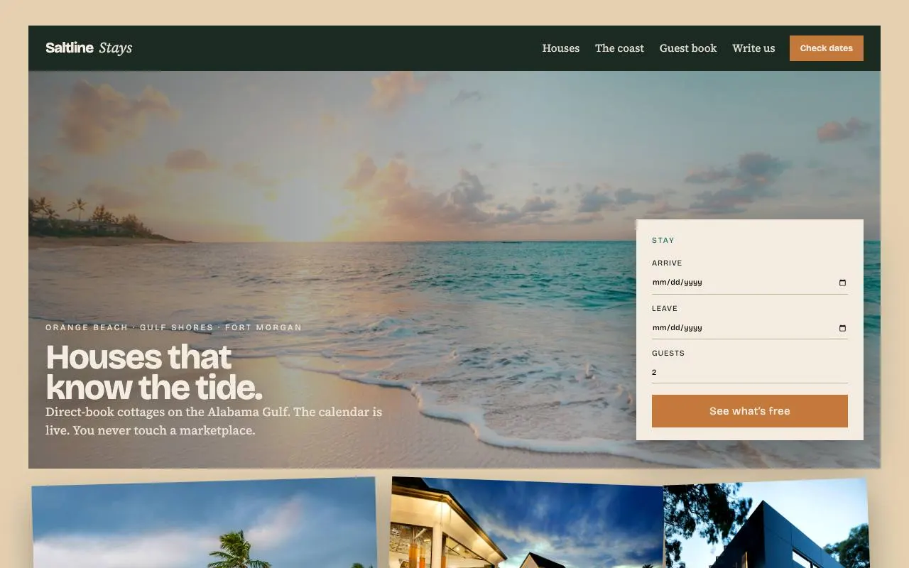 Screenshot of the two new business sites demo